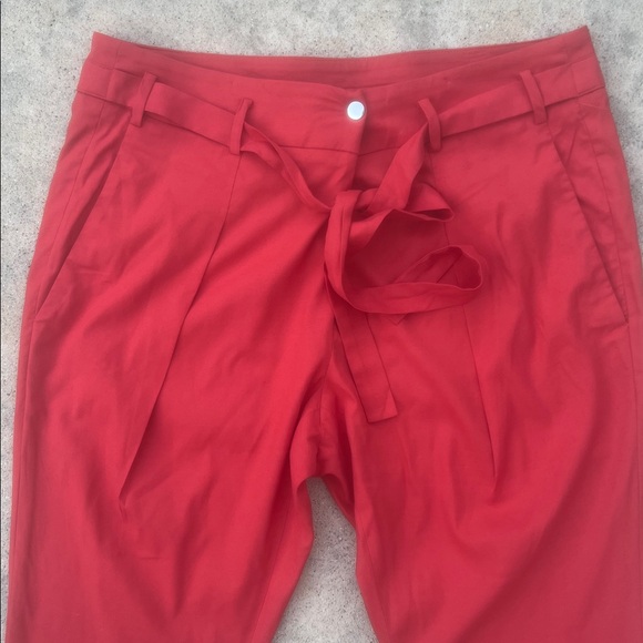 Helmut Lang Women's 2402 Silk Blend Tie Waist Ankle Pants Size 6 - Picture 3 of 10